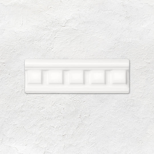 Brilliant White Dentil Moulding Ceramic Wall Tile 152x50mm