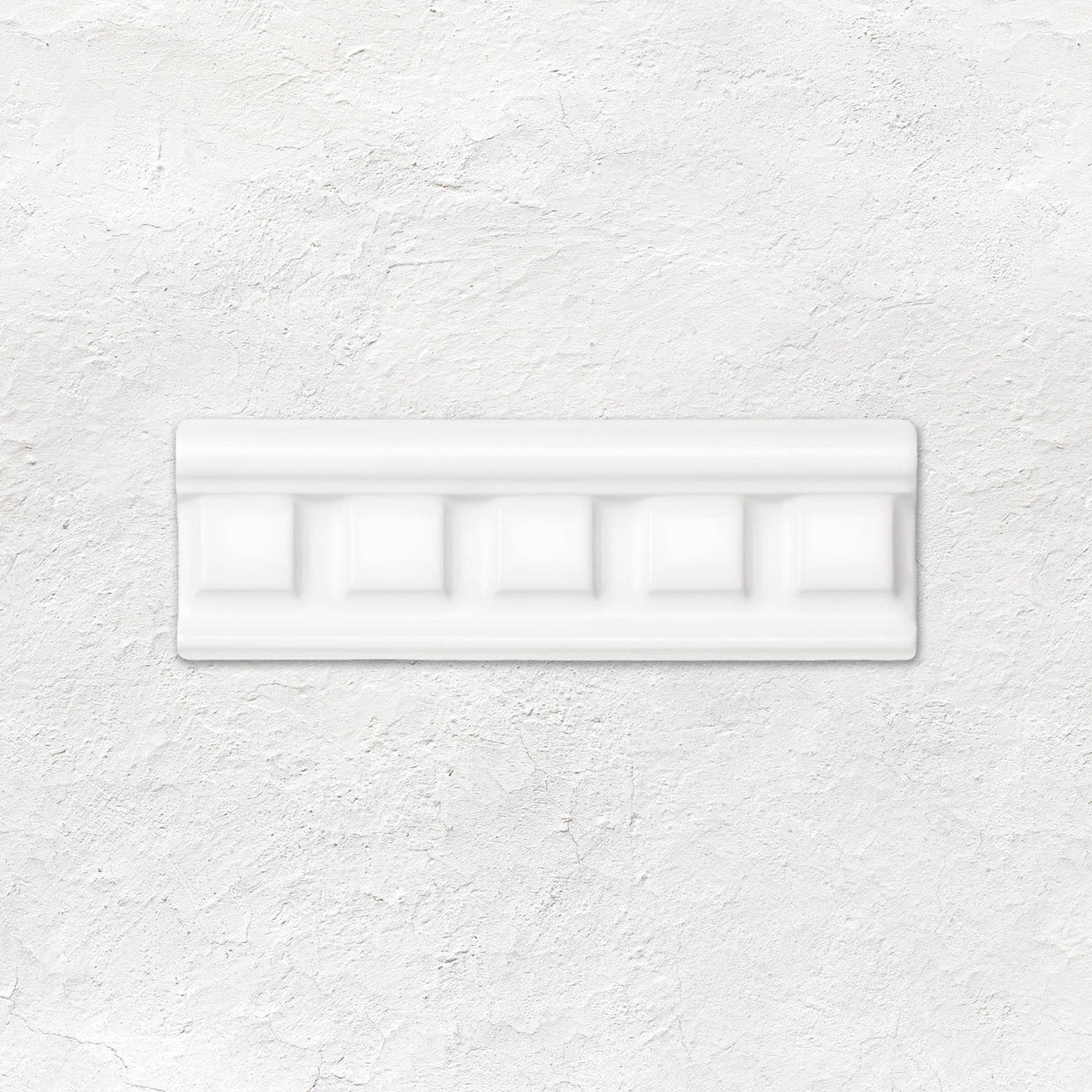 Brilliant White Dentil Moulding Ceramic Wall Tile 152x50mm