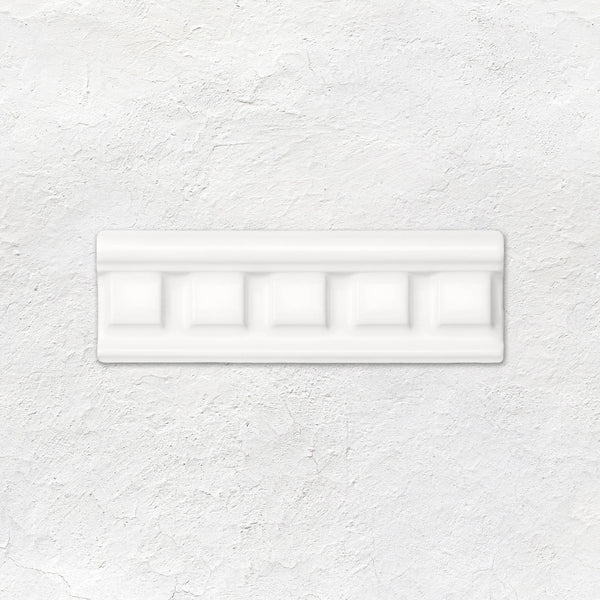 Brilliant White Dentil Moulding Ceramic Wall Tile 152x50mm