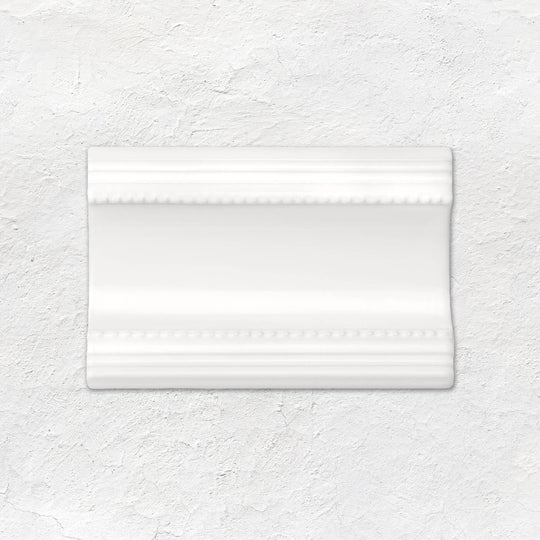 Brilliant White Plain Cornice Ceramic Wall Tile 152x75mm