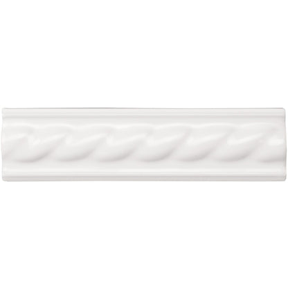Brilliant White Rope Moulding Ceramic Wall Tile 152x40mm