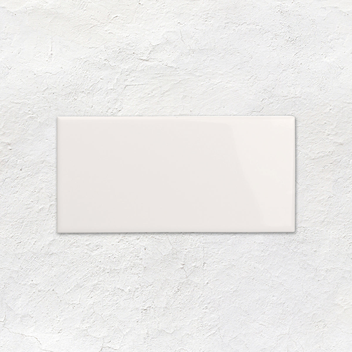 Brilliant White Rounded Long Edge Half Tile - Ceramic - Gloss