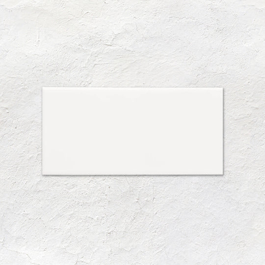 Brilliant White Rounded Short Edge Half Tile