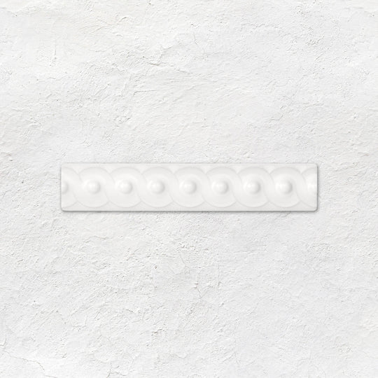 Brilliant White Scroll Moulding Ceramic Wall Tile 152x29mm