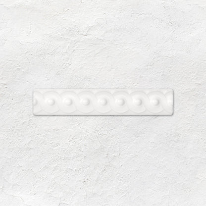 Brilliant White Scroll Moulding Ceramic Wall Tile 152x29mm