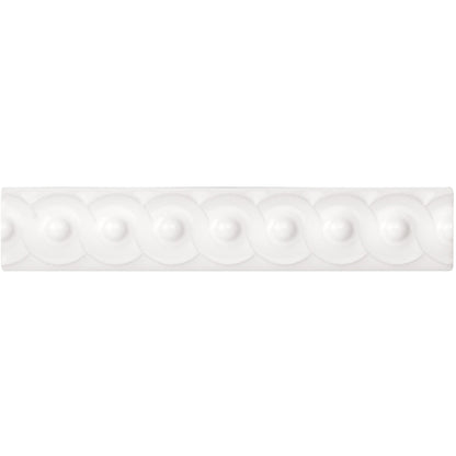 Brilliant White Scroll Moulding Ceramic Wall Tile 152x29mm