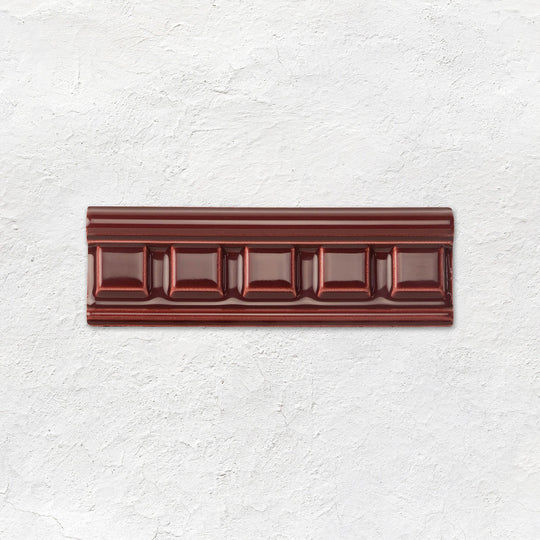 Burgundy Dentil Moulding Ceramic Wall Tile 152x50mm