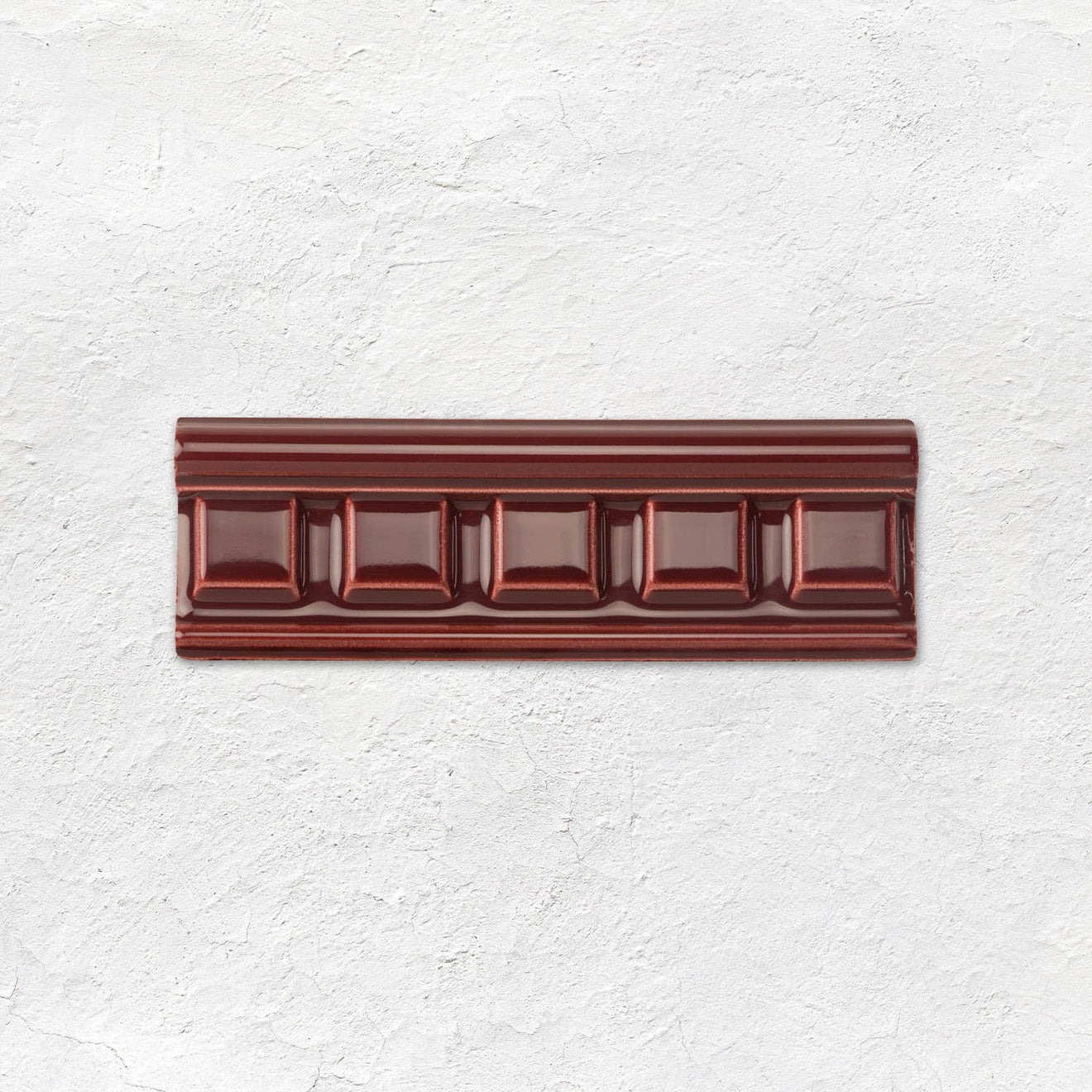 Burgundy Dentil Moulding Ceramic Wall Tile 152x50mm