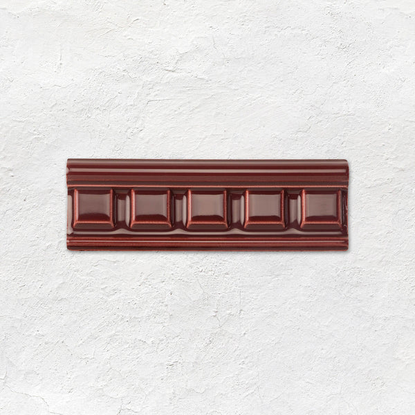 Burgundy Dentil Moulding Ceramic Wall Tile 152x50mm