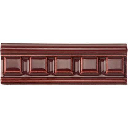Burgundy Dentil Moulding Ceramic Wall Tile 152x50mm