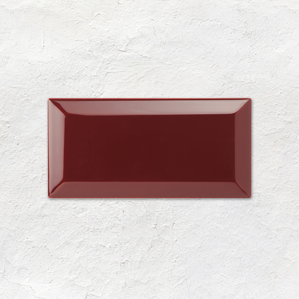 Burgundy Metro Bevelled Tile 150x75mm - Ceramic - Gloss - Red
