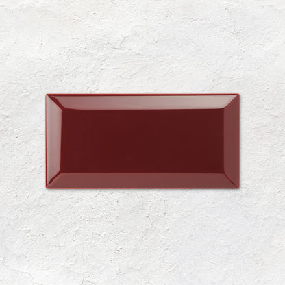 Burgundy Metro Bevelled Tile 150x75mm