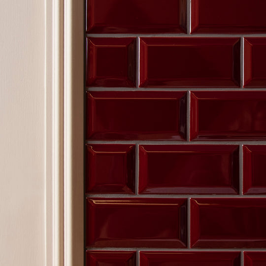 Burgundy Metro Bevelled Tile 75 x 75mm - alternate view