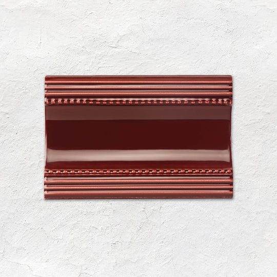 Burgundy Plain Cornice Ceramic Wall Tile 152x75mm