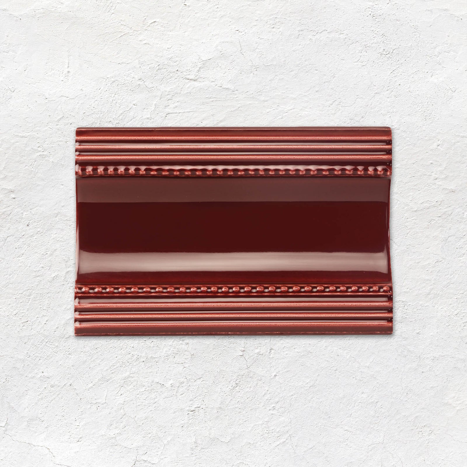 Burgundy Plain Cornice Ceramic Wall Tile 152x75mm