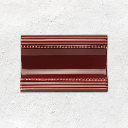 Burgundy Plain Cornice Ceramic Wall Tile 152x75mm