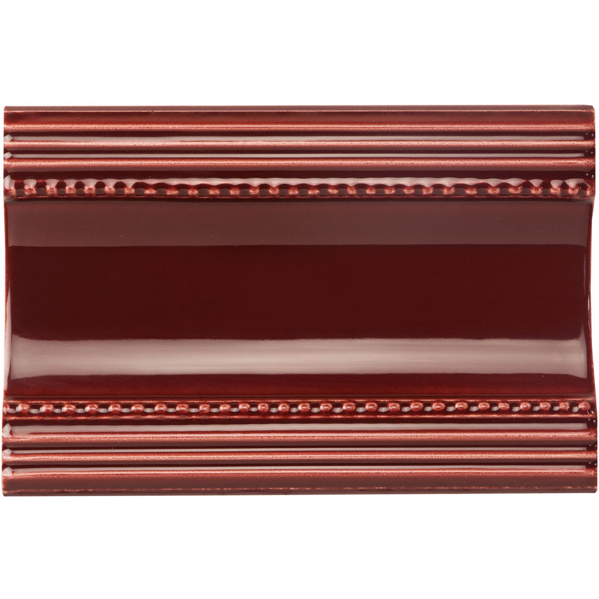Burgundy Plain Cornice Ceramic Wall Tile 152x75mm