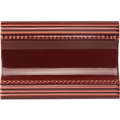 Burgundy Plain Cornice Ceramic Wall Tile 152x75mm