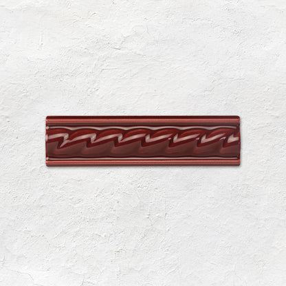 Burgundy Rope Moulding Ceramic Wall Tile 152x40mm