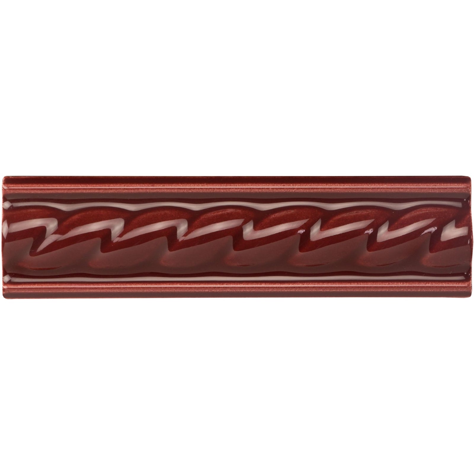 Burgundy Rope Moulding Ceramic Wall Tile 152x40mm
