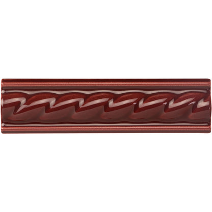 Burgundy Rope Moulding Ceramic Wall Tile 152x40mm