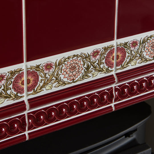 Burgundy Scroll Moulding Ceramic Wall Tile 152x29mm - alternate view