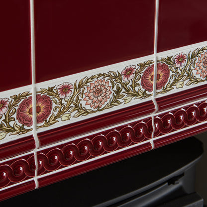 Burgundy Scroll Moulding Ceramic Wall Tile 152x29mm - thumbnail 2