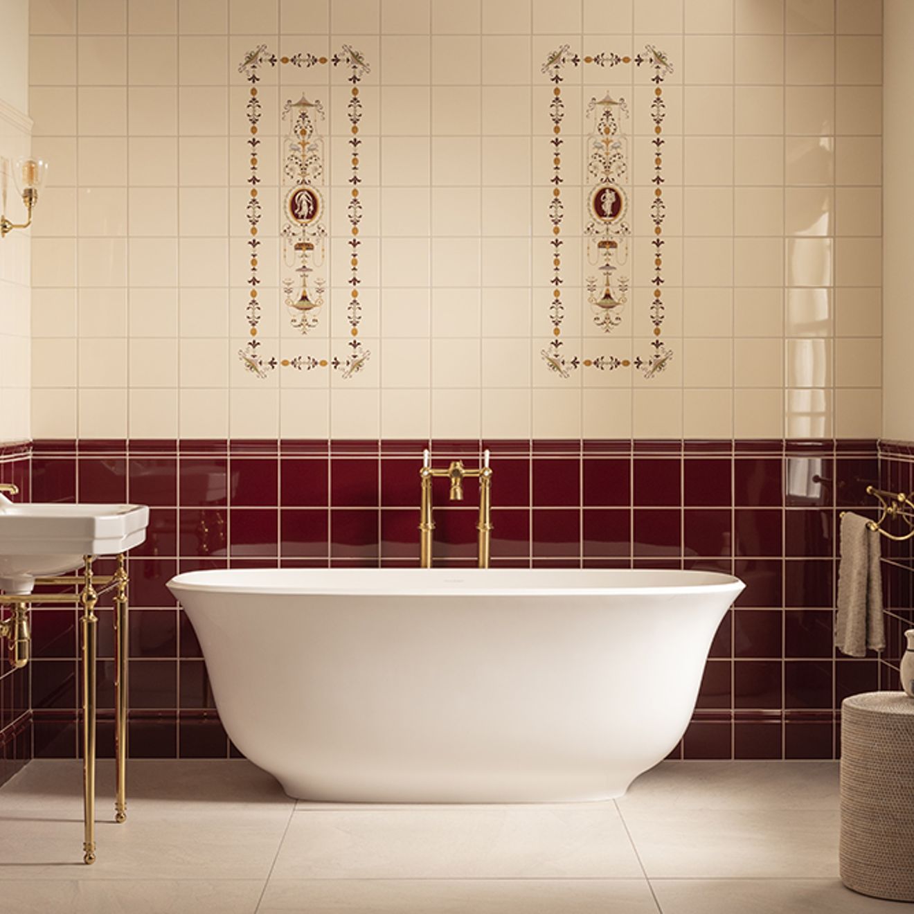 Burgundy Skirting Tiles 152x152mm