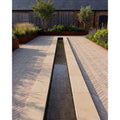 Buscot Limestone Tumbled & Etched Cropped Coping edging a terrace