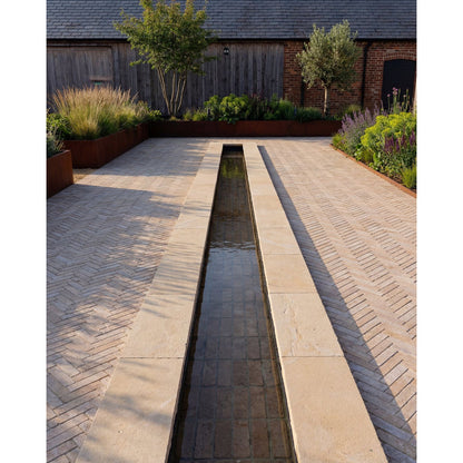 Buscot Limestone Tumbled & Etched Cropped Coping 40x100cm - thumbnail 1