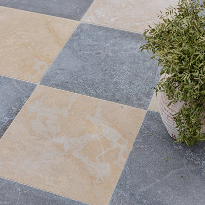 Hazlebury Limestone Tumbled & Etched Wall & Floor Tile 60x60cm