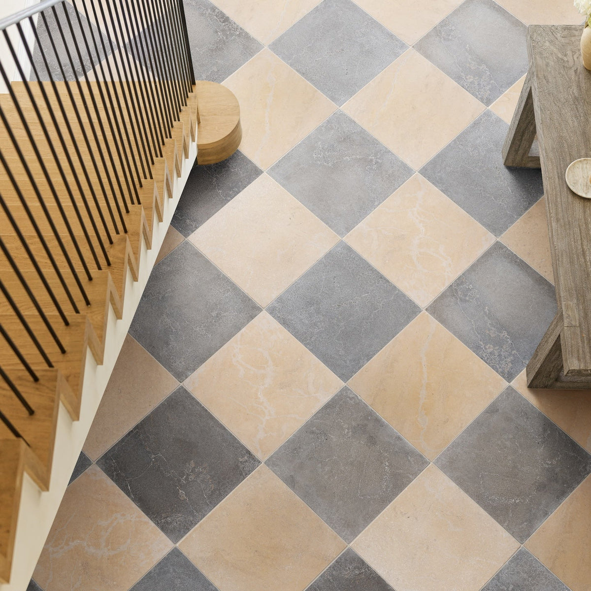 Hazlebury Limestone Tumbled & Etched Wall & Floor Tile 60x60cm