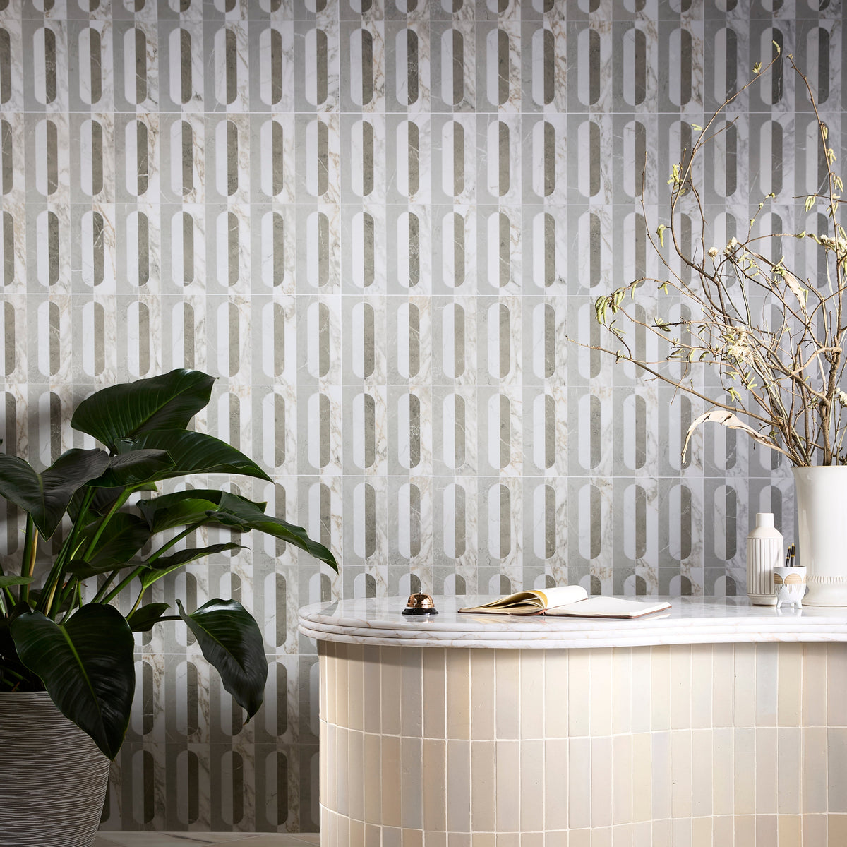 Byzantine Porcelain Palation Sculpted marble-effect porcelain tile