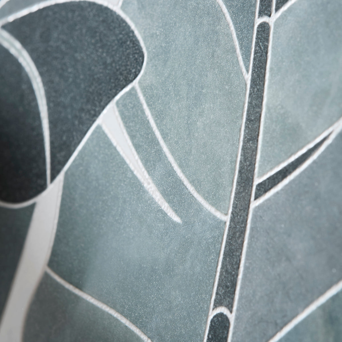 Byzantine Porcelain Palmette Sculpted leaf-patterned porcelain tile