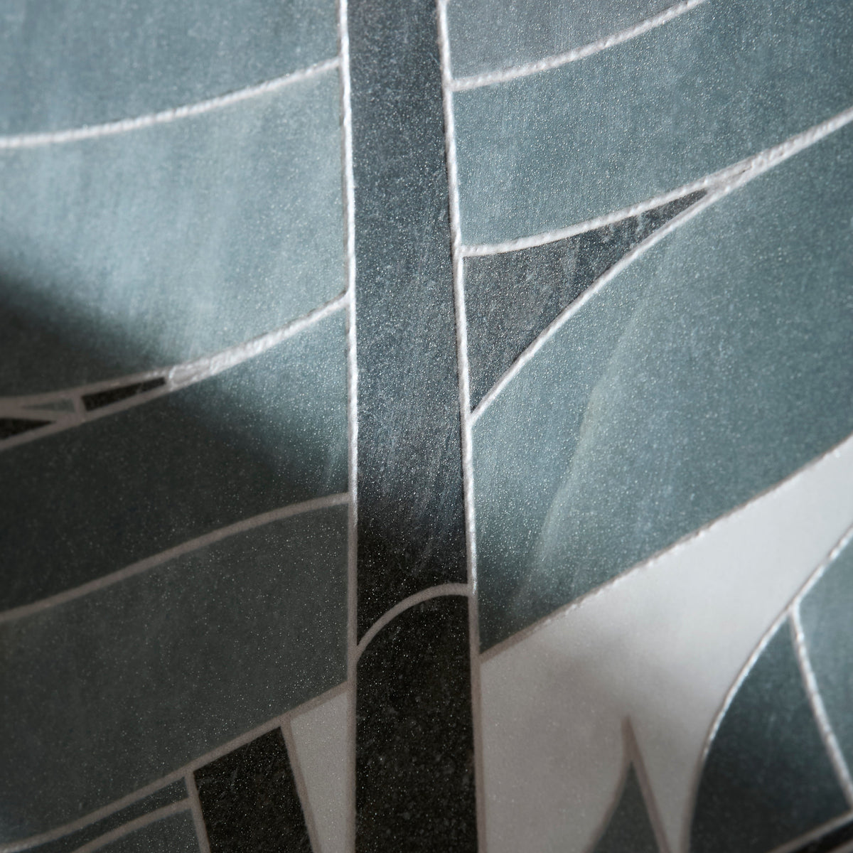Byzantine Porcelain Palmette Sculpted patterned porcelain mosaic tile