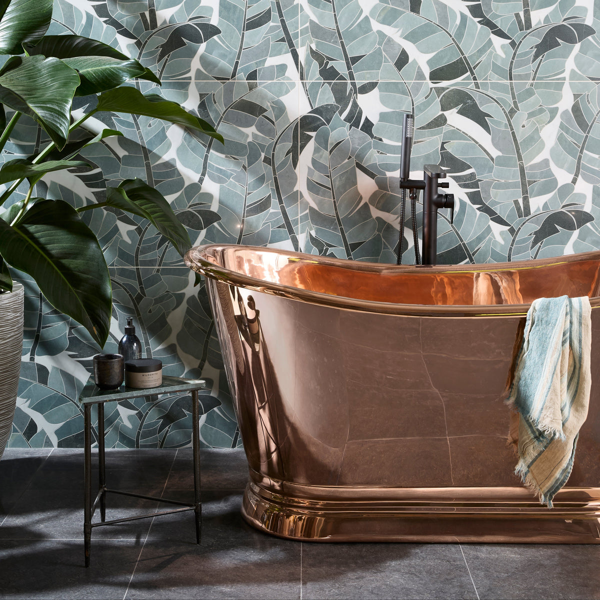 Byzantine Porcelain Palmette Sculpted patterned porcelain tile