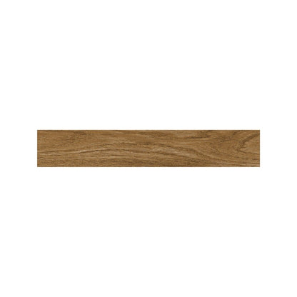 Dark brown Cotswold Elm wood effect floor tiles in a living space