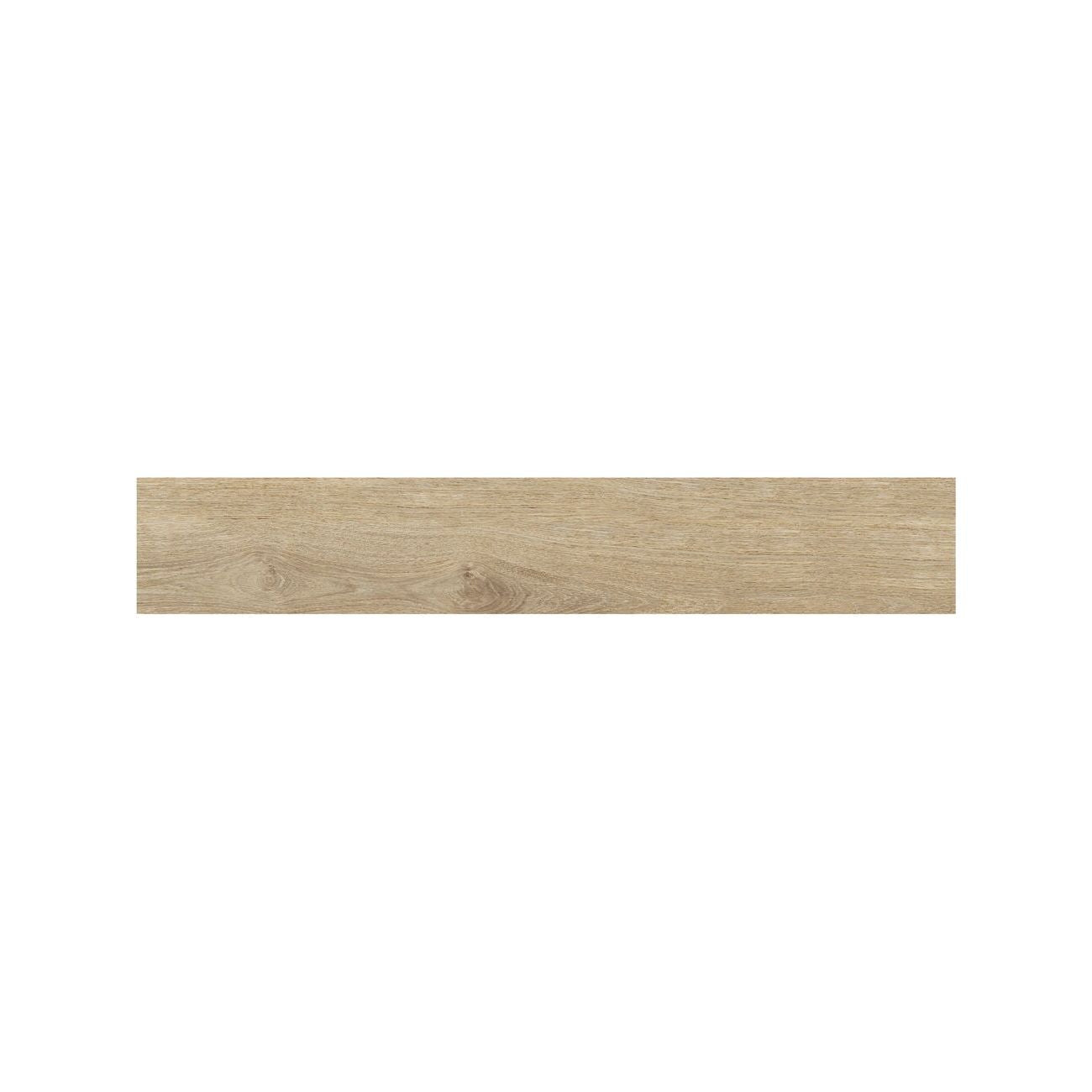 Close detail of grain and knots on a Cotswold Sycamore wood effect porcelain plank