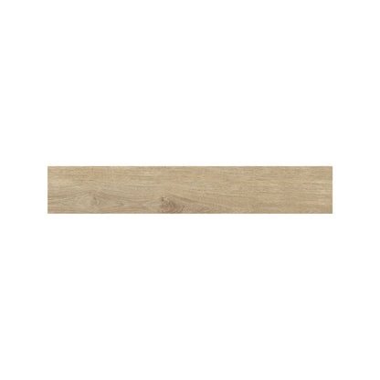 Close detail of grain and knots on a Cotswold Sycamore wood effect porcelain plank