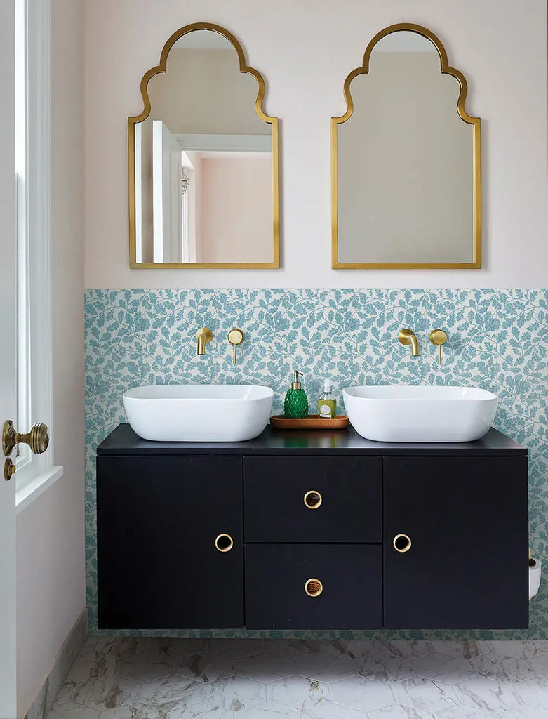 Combination of different textured tiles in bathroom stocked by Hyperion Tiles