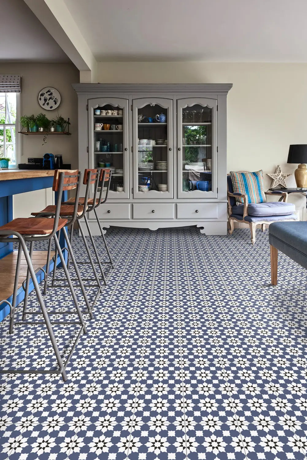 Portare Belleville Porcelain Vendome Blue tiles from Hyperion Tiles