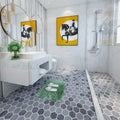 Carrara White - Platinum Grey Tumbled Marble Hexagon Mosaic Tile 48x48