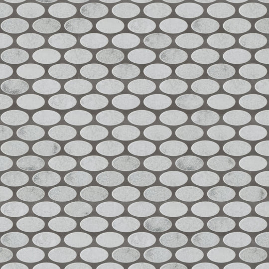 Carrara White Tumbled Marble Ellipse Mosaic Wall & Floor Tile - alternate view