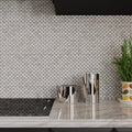 Carrara White Tumbled Marble Ellipse Mosaic Tiles
