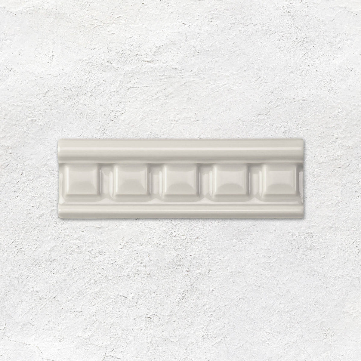 Chancel Grey Dentil Moulding Ceramic Wall Tile 152x50mm - Gloss