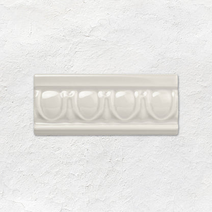 Chancel Grey Egg & Dart Moulding Ceramic Wall Tile 152x65mm