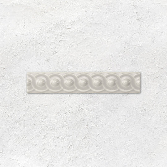 Chancel Grey Scroll Moulding Ceramic Wall Tile 152x29mm - Gloss