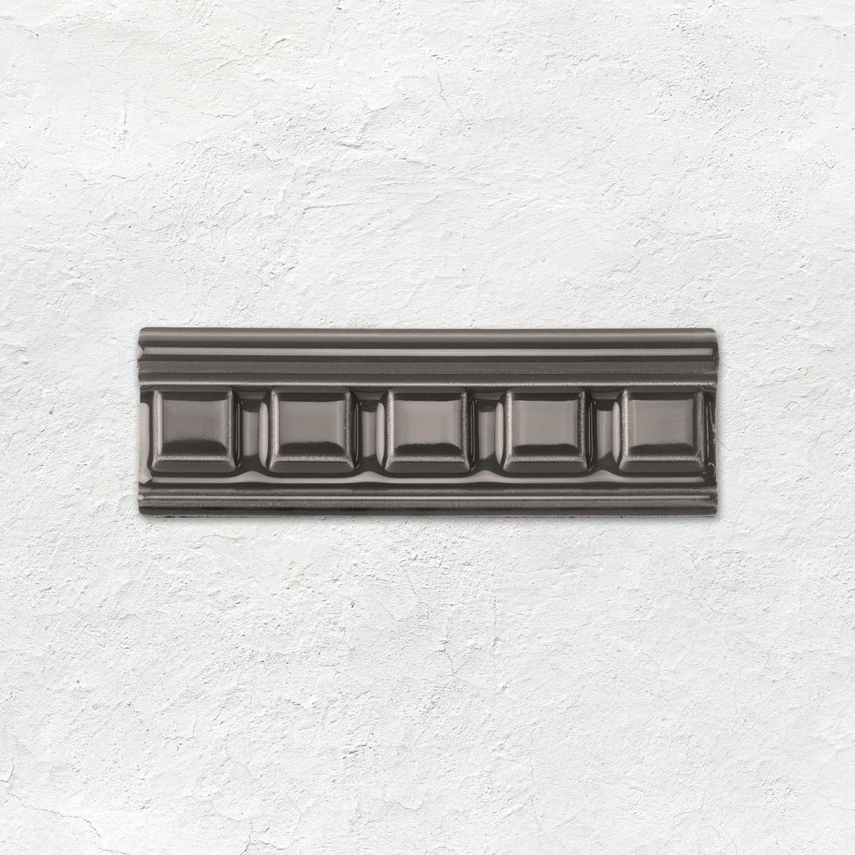 Charcoal Grey Dentil Moulding Ceramic Wall Tile 152x50mm