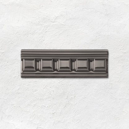 Charcoal Grey Dentil Moulding Ceramic Wall Tile 152x50mm