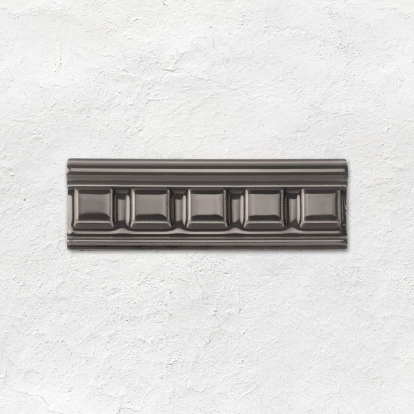 Charcoal Grey Dentil Moulding Ceramic Wall Tile 152x50mm